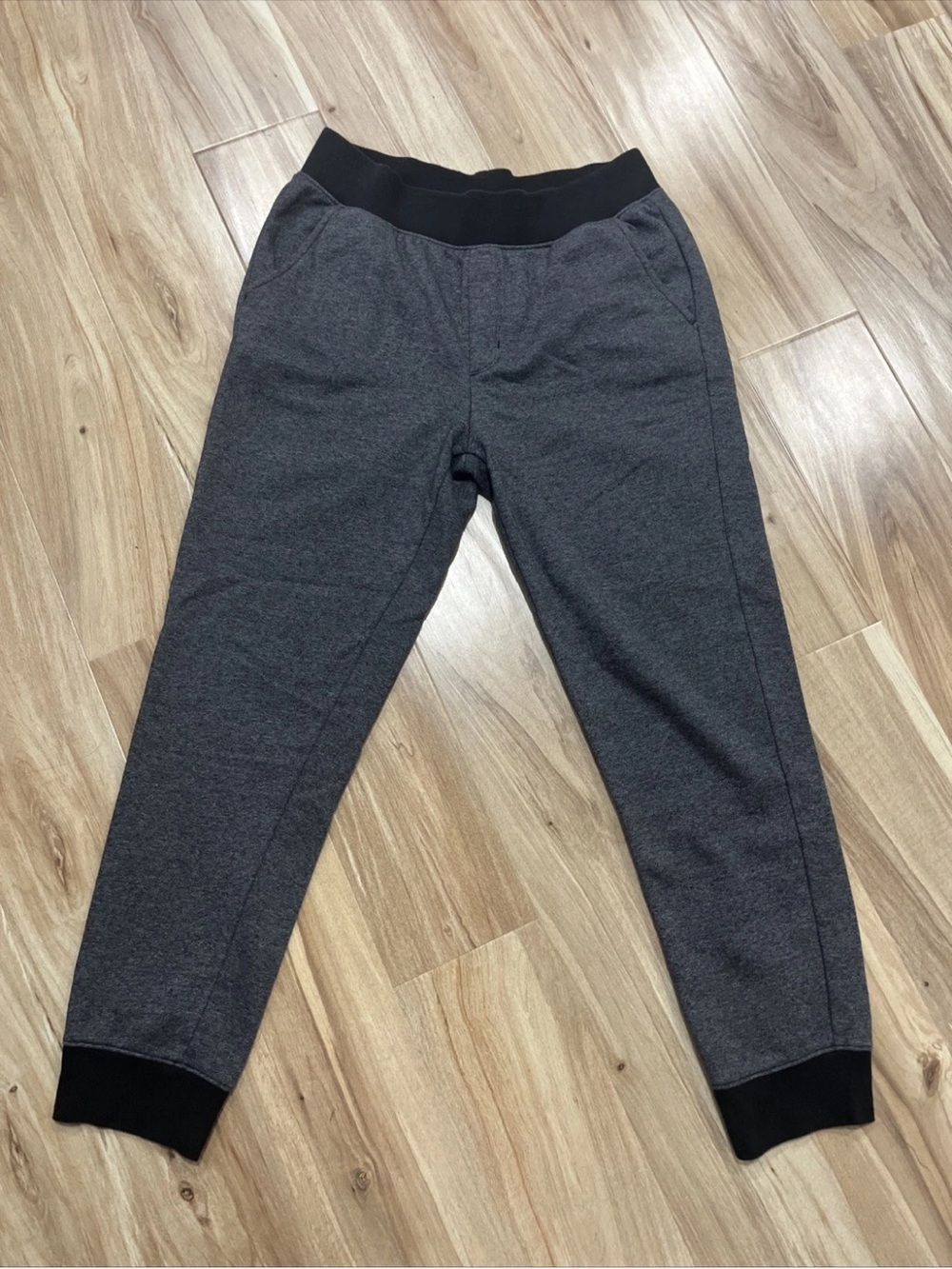 Athletic Works Charcoal Heather Joggers with Black Waistband & Cuffs